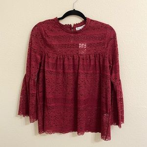 Bell Sleeve Lace Top